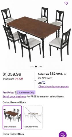 7-Piece Dining Table Set, 60Inch To 78Inch Extendable Wood Dining Table With Removable Leaf, Kitchen Table Set With 6 Upholstered Side Chair, Dining T