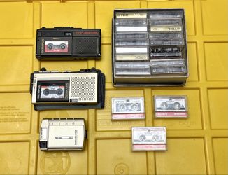 Olympus Pearlcorder L100 L200 L400 Microcassette Recorders Lot For Parts