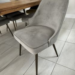 West Elm Mid-Century Dining Chairs - Metal Legs. 