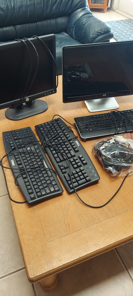 Computer Keyboards and Monitors BUNDLE