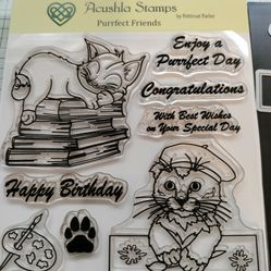 Purrfect Friends w/Dies Stamp Set By Petticoat Parlor