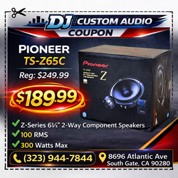 Pioneer TS-Z65C Z-Series Car Speakers 6 1/2" 2-Way Component Speaker System 300 Watts 🚨 Payment Options Available 🚨 No Credit Needed 🚨