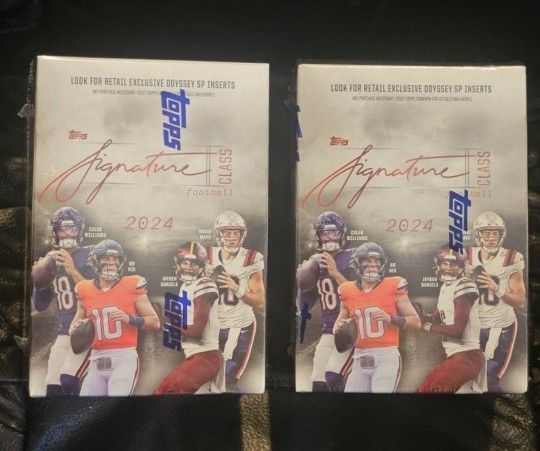 2024 Topps Signature Class Football Cards Blaster Box! 2 Box Lot! Jayden Daniels RC!?