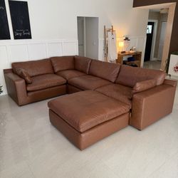 New Leather Cloud Couch Modular Sofa