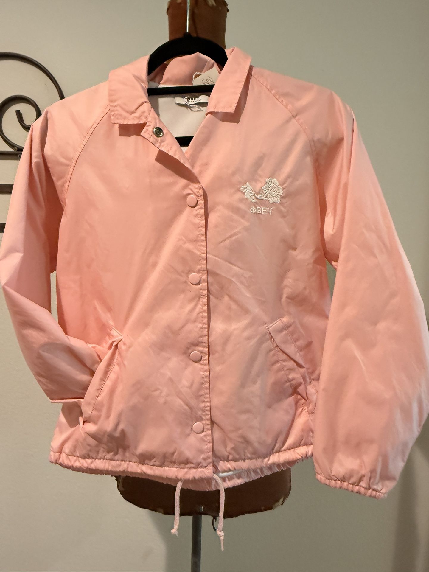 XS Pink Obey Windbreaker Jacket Like New