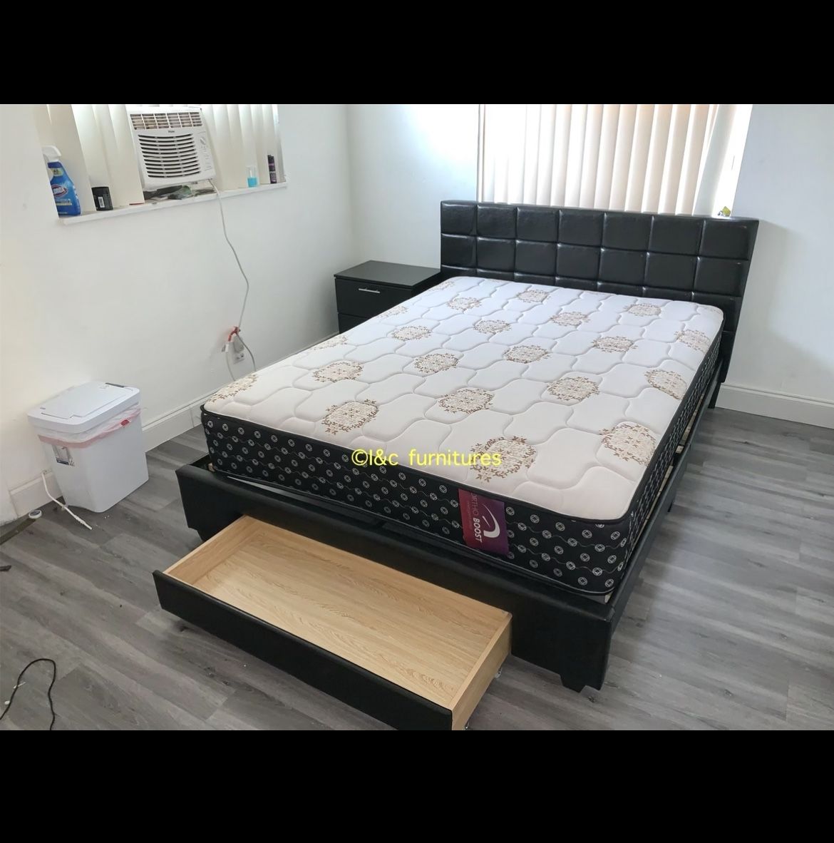 3 Piece Full Size Or Queen Size Bedroom Set New In The Box 📦 Same Day Delivery. Bed Frame Mattress 1 Night Stand