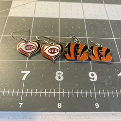 Cincinnati Reds & Bengals Earrings