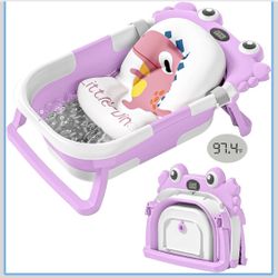 Collapsible Baby Bath Tub W/ Temp Gauge 