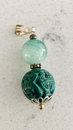 Aventurine and Malachite Pendant