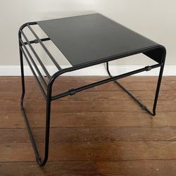 Black Ottoman, Or End Table - Solid Metal - 18” x 18” x 25” at base