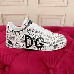 Dolce Gabbana White/Black Shoes New 