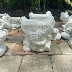 Concrete Elephant Pot