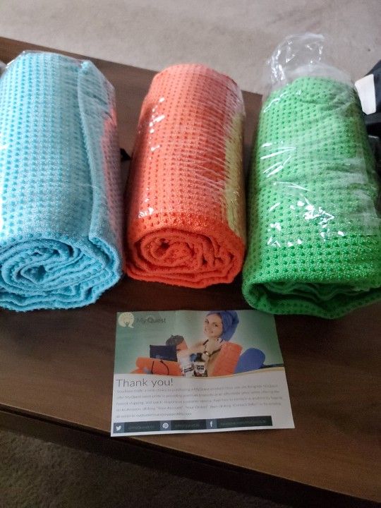 MyQuest Non-slip Hot Yoga Towels Mat With Carry Bag