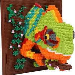3D Wall Art Chameleon Animal Micro Building Blocks Set for Adults