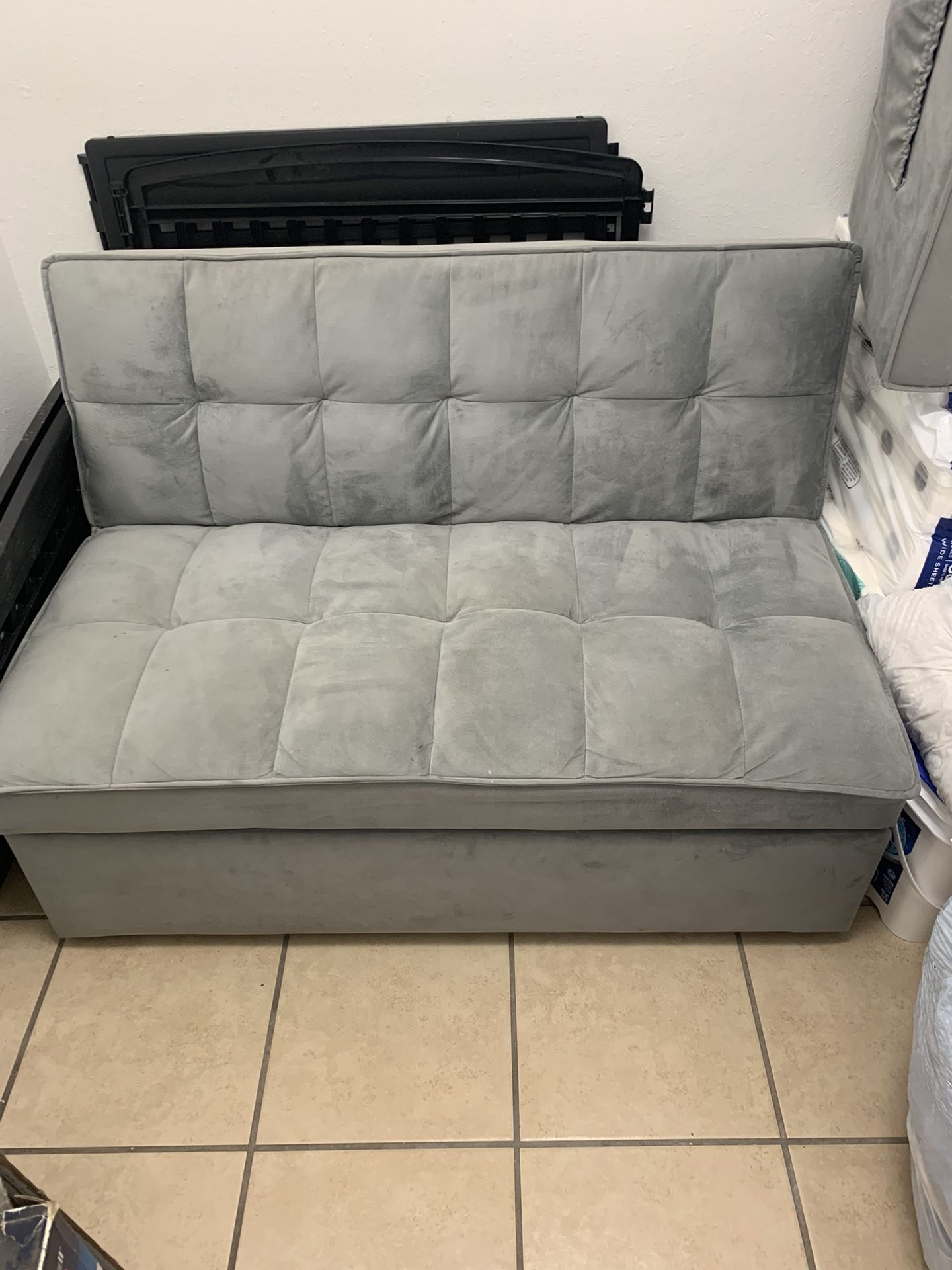 A Light Grey Futon Sofa Bed 