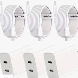  Brand New 20W Dual Port USB C Charger With 10FT USB C Fast Charging Cable