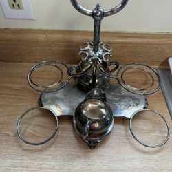 Vintage Silver Cruet Set Caddy James Tufts Boston 