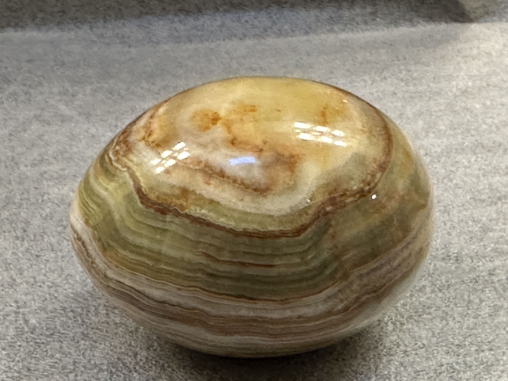 Vintage Marble Alabaster Granite Stone Egg Hand Carved Multicolor