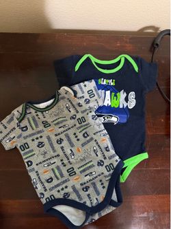2 - NFL Team Apparel Unisex Baby Seattle Seahawks One Piece Bodysuit Size 0-3 M