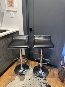 Leather And chrome Stools