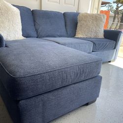 Deep Blue Bauhaus Sectional W Movable Chaise Or Can Be A Couch