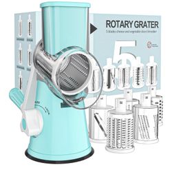 Rotary Cheese Grater Hand Crank Cheese Shredder (5 Blades)