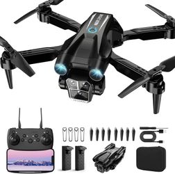 Drone with Camera 1080P HD, Mini RC Quadcopter for Beginners, 2 Batteries, Carrying Case, Black