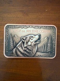 5 oz copper bar - wolf