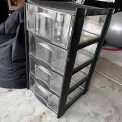 Clear Four Drawer Storage Bin