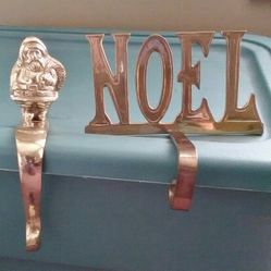Brass stocking and wreath hangers