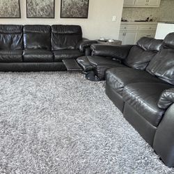 2 Natuzzi 100% Leather / 3 Seater Couches