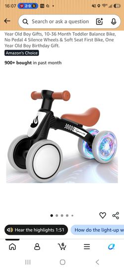 Lighting Baby Balance Bike