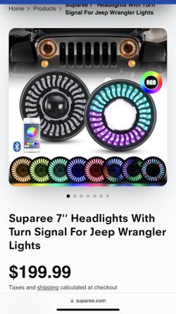 Suparee 7'' Headlights With Turn Signal For Jeep Wrangler Lights