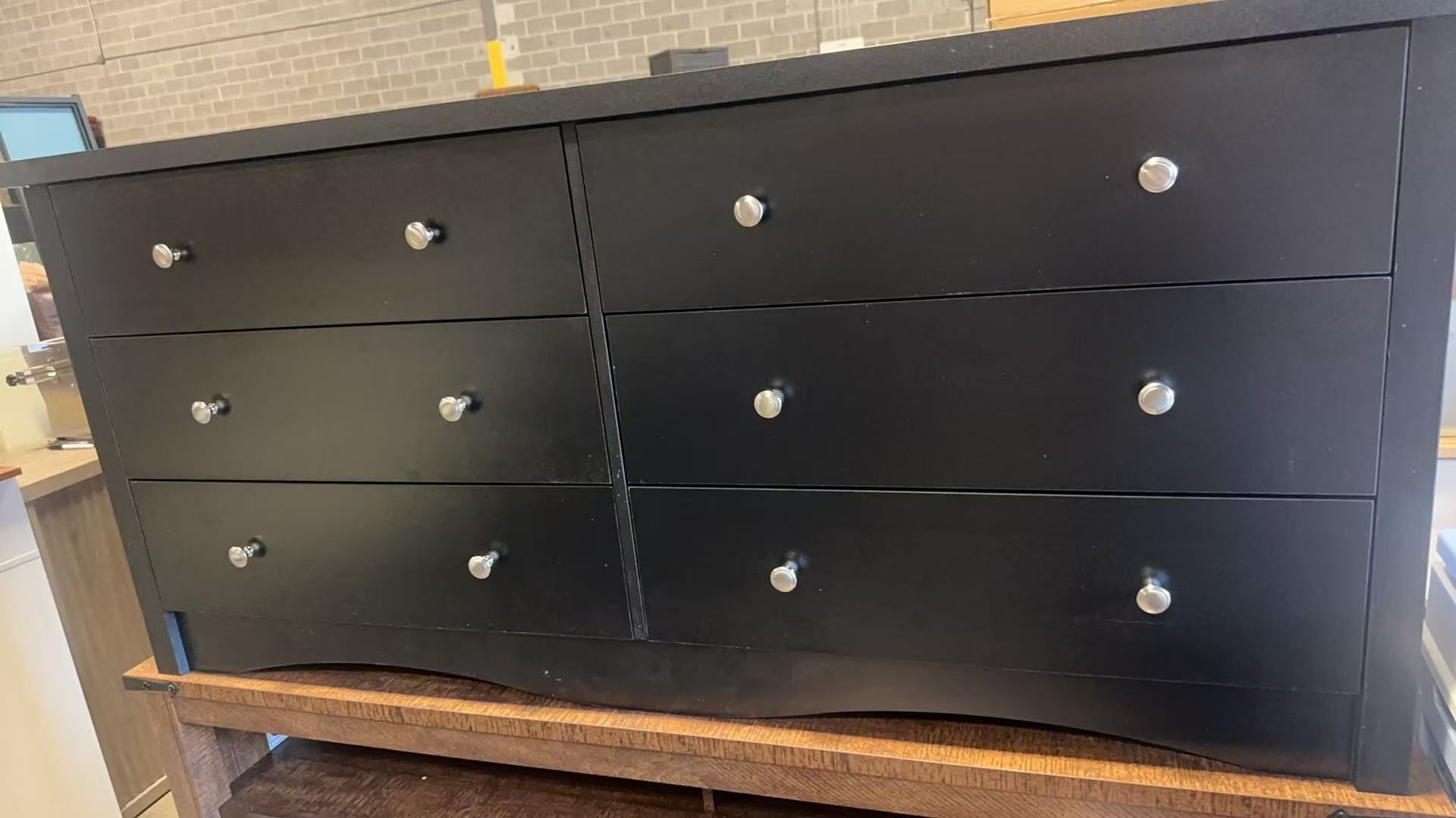 Wood Dresser for Bedroom, Wide Chest of Drawers with 6 Drawers,Storage Tower Unit, Modern Closet Store Organizer for Living Room, Hallway (Black) $ 12