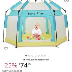 Bend River Baby Playpen with Canopy, Portable Baby Beach Tent, Toddler Play  Yard Indoor and Outdoor, Foldable Mosquito Net for Infant for Sale in West 