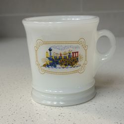 Avon Vintage Shaving Mug Train Locomotive Milk Glass 1960s Fathers Day Gift Steam Engine Model Trains Railroad Shaving Mug