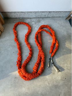 Long Orange Battle Rope w/ Protective Sleeve & Handles – Excellent Condition
