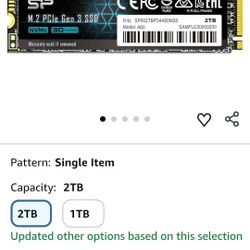 Silicon-power 2TB PCle Gen 3×4 M.2 2280 SSD P34A60 