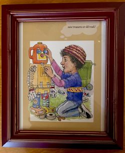 5 Framed children’s art. All kids, different situations.