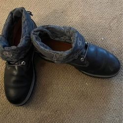 TIMBERLAND BLACK LEATHER BOOTS MENS SIZE 10