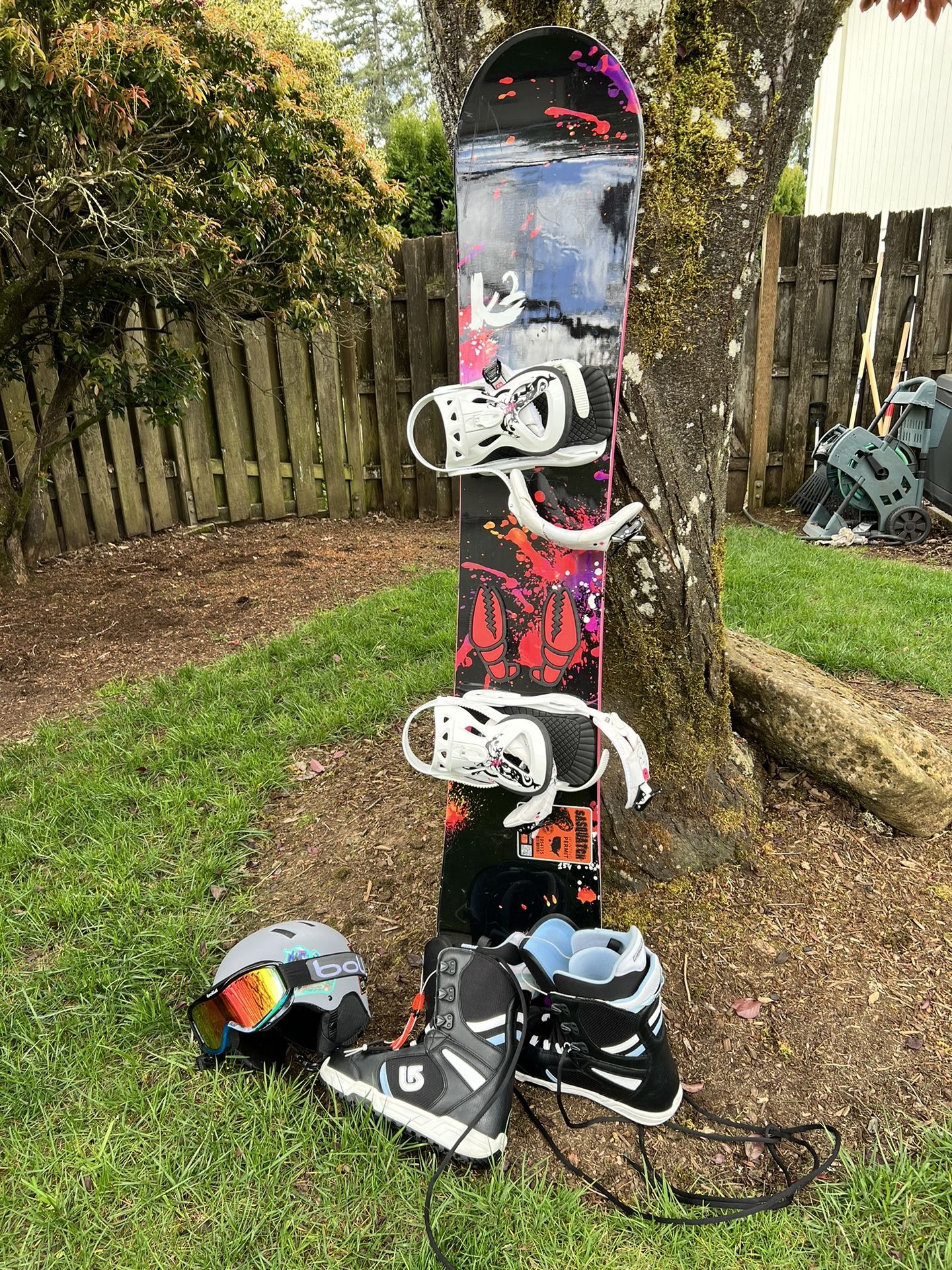 Women’s K2 154cm Snowboard And Burton Boots