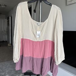 Cato Flowy Boho Women's Purple Blouse Size XL