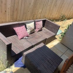 Modular Outdoor Wicker Patio Seating Set – Sectional Style