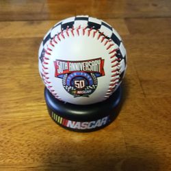 Nascar 50th ANNIVERSARY BASEBALL AND STAND