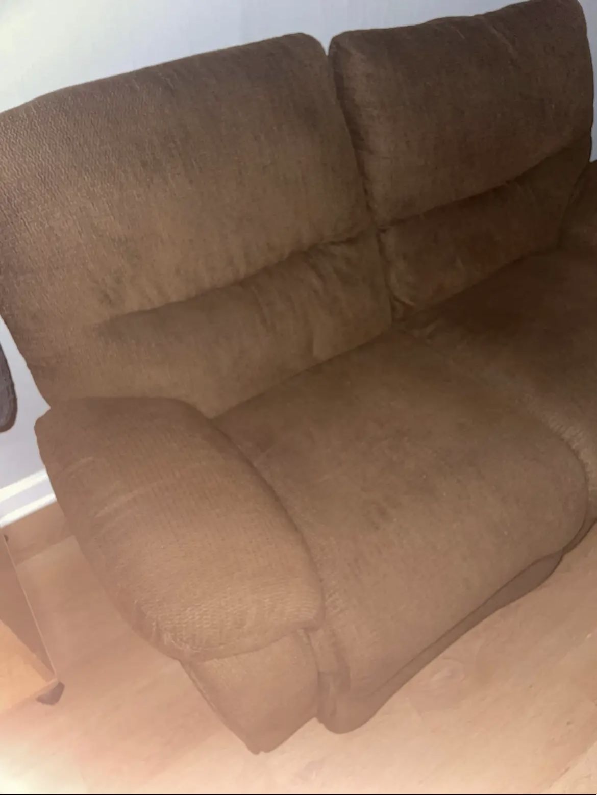 Brown Recliner Love Seat Couch 