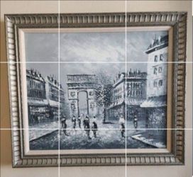 Paris 1900 oil Painting  Nlack and White