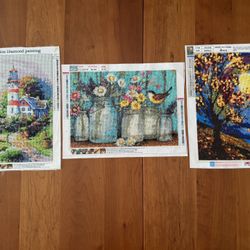 Bead Art Pictures (3)- Ready To Be Framed- Price For All