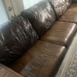 Brown Leather Couch