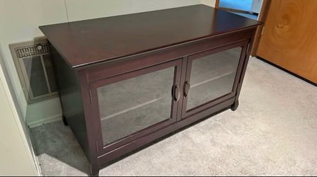 Solid Wood TV Stand / Media Cabinet with Glass Doors