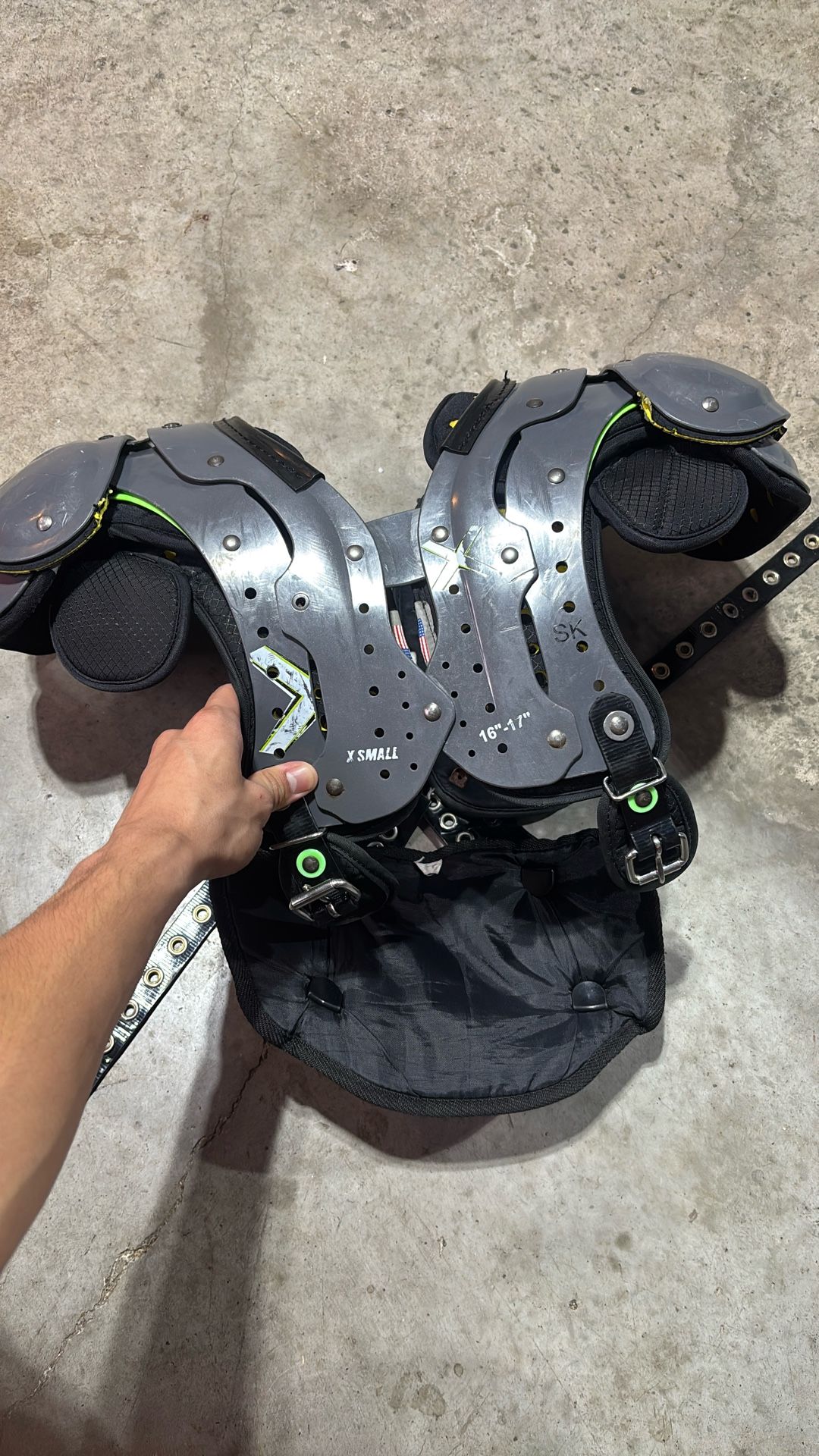 xsmall xtech football pads